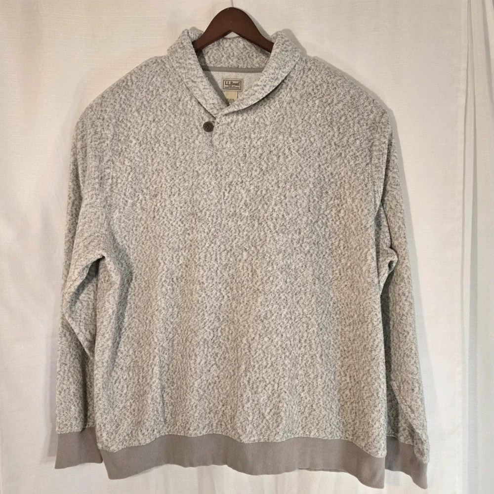 L.L. Bean Men's XXXL TALL Heritage Marled Fleece‎ Pullover Sweater